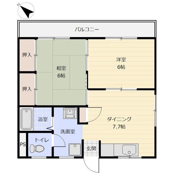 南中井マンション(2DK/2階)の間取り写真