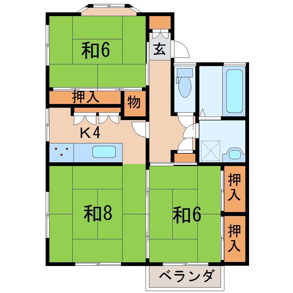 レミングハウス(3K/1階)の間取り写真