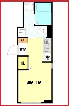 フェリオ三河島(ワンルーム/1階)の間取り写真