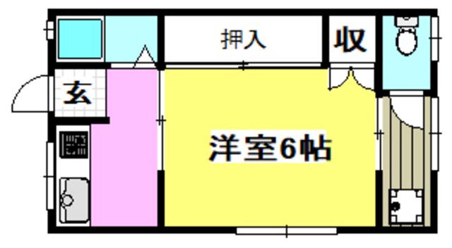 第3岡部コーポ(1K/2階)の間取り写真