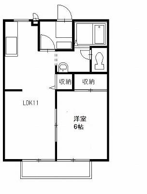 リモージュK(1LDK/1階)の間取り写真