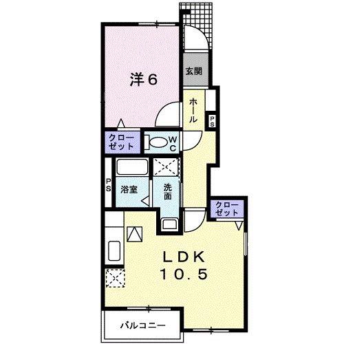 ナデシコII(1LDK/1階)の間取り写真