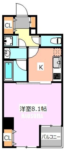 エムズコート(1K/10階)の間取り写真