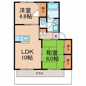 ピアステージA(2LDK/1階)の間取り写真
