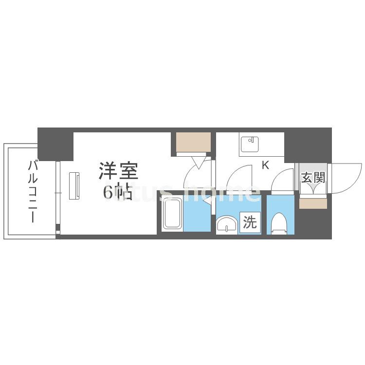 エスリード難波AGREA(1K/6階)の間取り写真