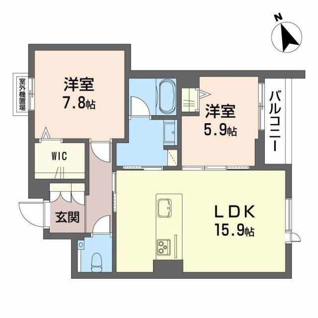 セントリビエ(2LDK/3階)の間取り写真