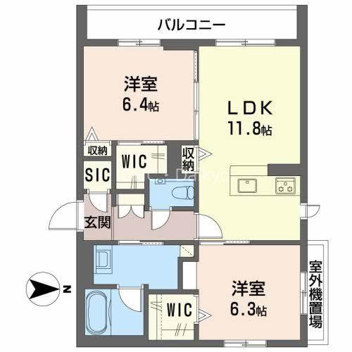 ARREBOL(2LDK/3階)の間取り写真
