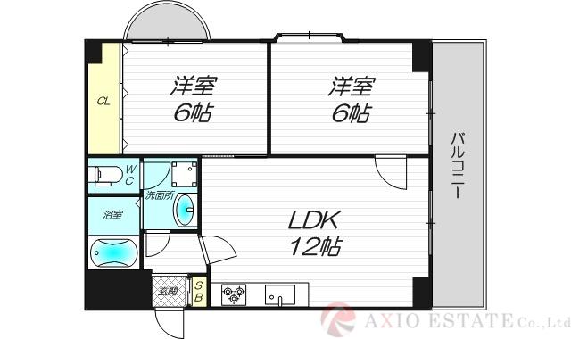 ビラ小松(1LDK/4階)の間取り写真