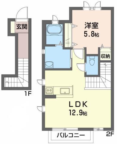 シャーメゾンパンジー(1LDK/2階)の間取り写真