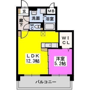 ニーム若久(1LDK/4階)の間取り写真