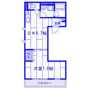 ANJU(1DK/2階)の間取り写真