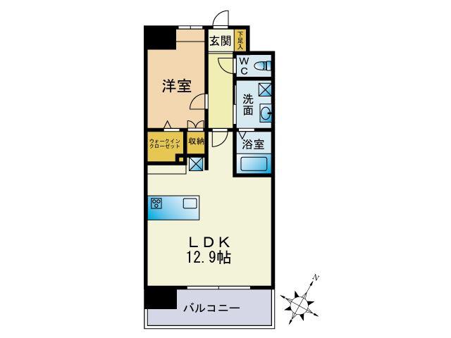 リオ・グランデ(1LDK/5階)の間取り写真