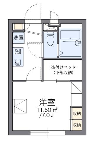 西武池袋線 大泉学園駅 徒歩17分 2階建 築25年(1K/1階)の間取り写真