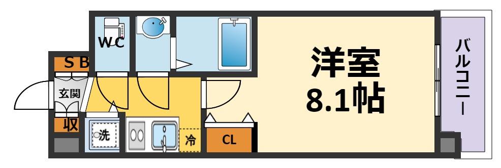ルモンド甲子園(1K/4階)の間取り写真