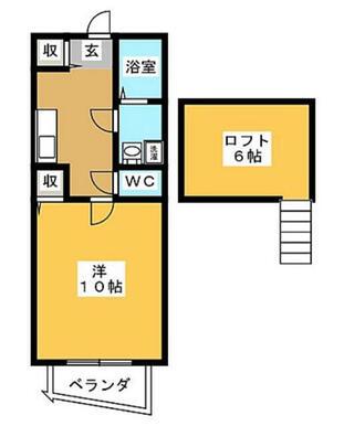 祢宜島マンション(1K/2階)の間取り写真