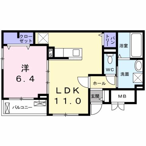 アルカンシエル ヌーモ(1LDK/2階)の間取り写真