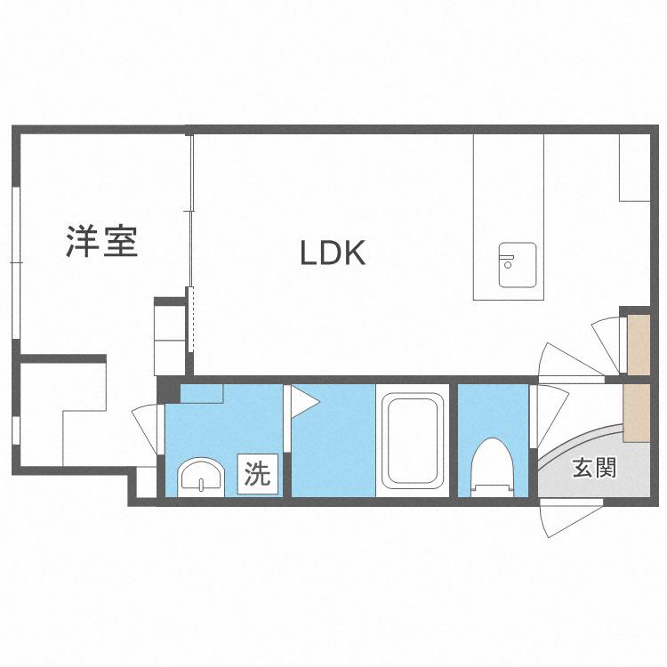 RAISIN(1LDK/4階)の間取り写真