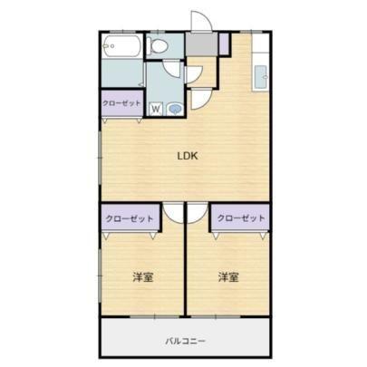 川島コーポ(2LDK/2階)の間取り写真