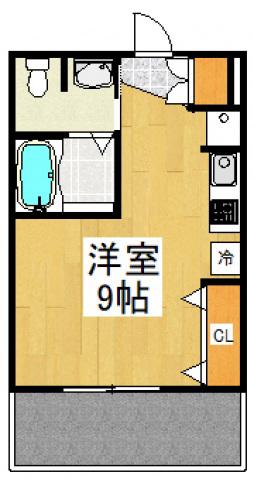 クレインビラ(ワンルーム/1階)の間取り写真