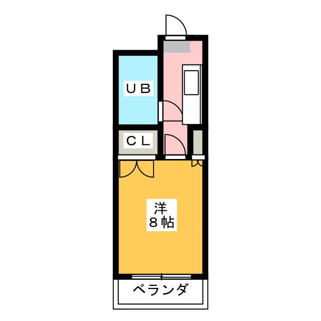 プレジール藤枝(1K/3階)の間取り写真