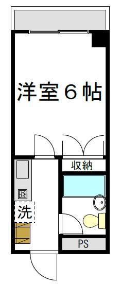 鈴木ビル(1K/1階)の間取り写真