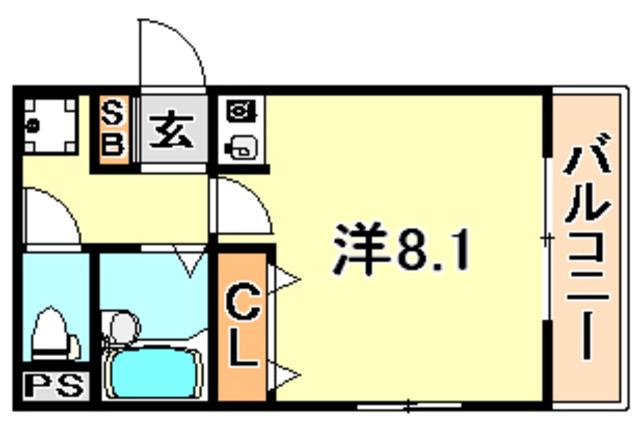 ファーストマンション(ワンルーム/3階)の間取り写真