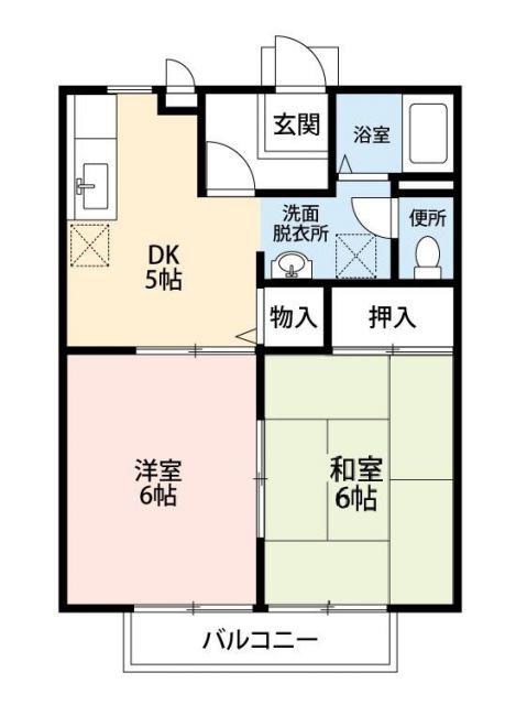 グリーンみやび(2DK/1階)の間取り写真