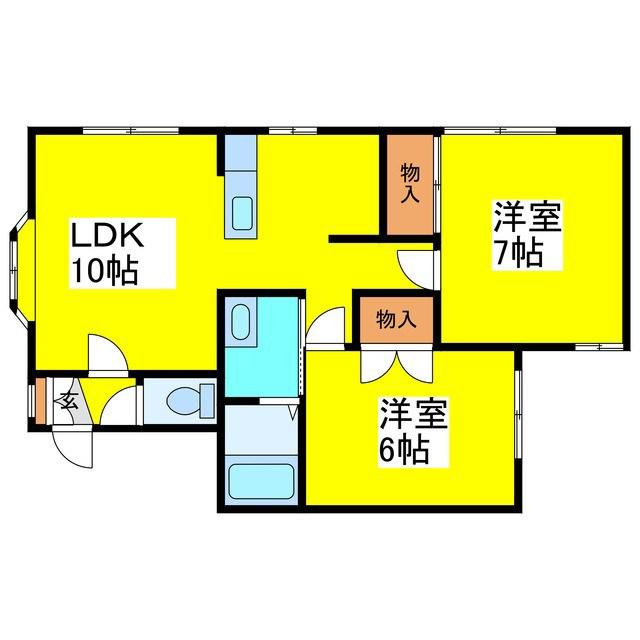 キャッスルリキ(2LDK/2階)の間取り写真