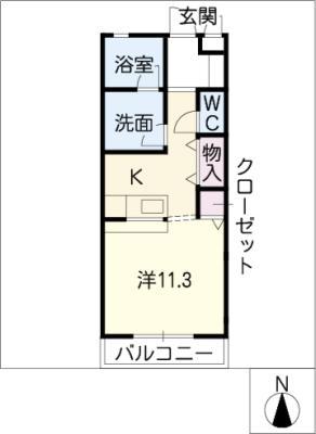 ルミネメゾン(ワンルーム/1階)の間取り写真