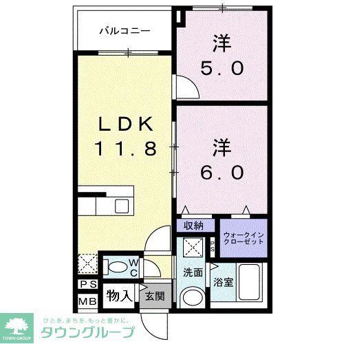 アルフォンブラ(2LDK/2階)の間取り写真