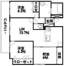 ライフ第5マンション大平台(3LDK/5階)の間取り写真