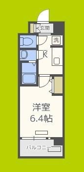 プレサンス上町台夕陽丘(1K/1階)の間取り写真