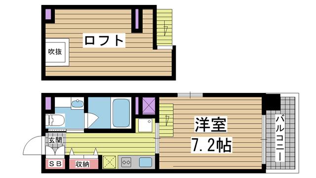 サンコーグランフーテージ(1K/7階)の間取り写真
