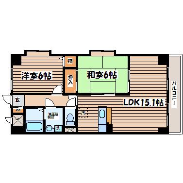 ファンテージ八乙女(2LDK/8階)の間取り写真