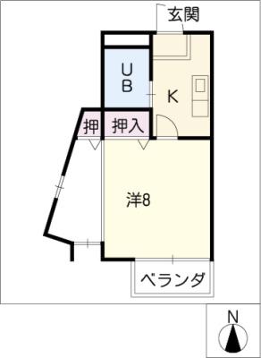 プレスイン駒場(ワンルーム/3階)の間取り写真