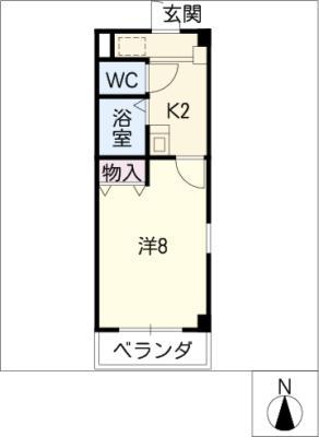 メイプル タウン(1K/4階)の間取り写真