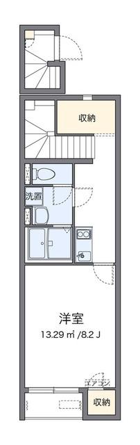クレイノGARDEN 丘 II(1K/2階)の間取り写真