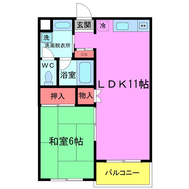 セントヒルズ本八幡(1LDK/2階)の間取り写真