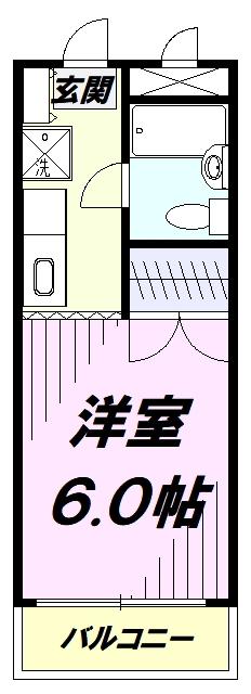 グリーンハイム フミ(1K/2階)の間取り写真