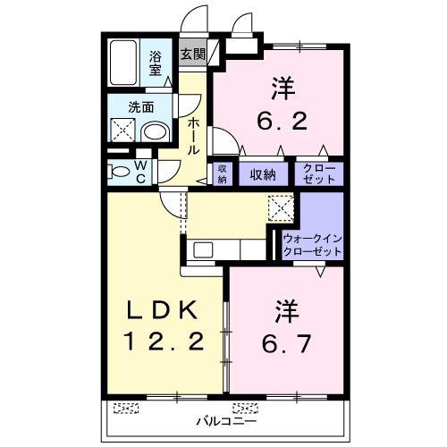 カルム・ベル・メゾン(2LDK/3階)の間取り写真