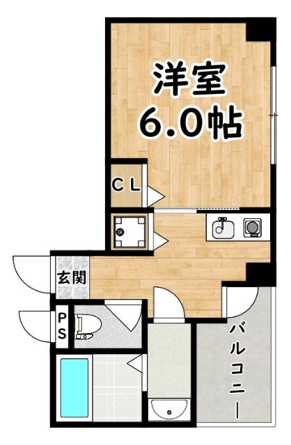 グランエスコート淀川(1K/3階)の間取り写真