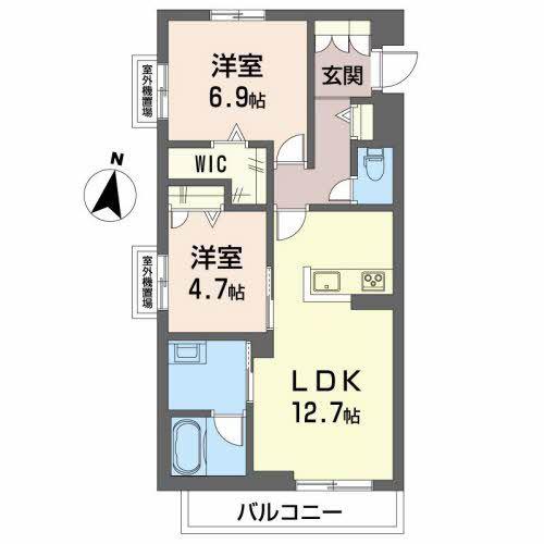 アインス(2LDK/3階)の間取り写真