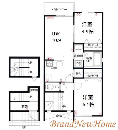 K.I.リバレンス(2LDK/3階)の間取り写真
