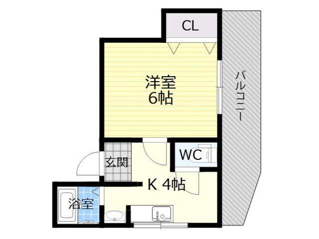 BELL@KIP(1K/6階)の間取り写真