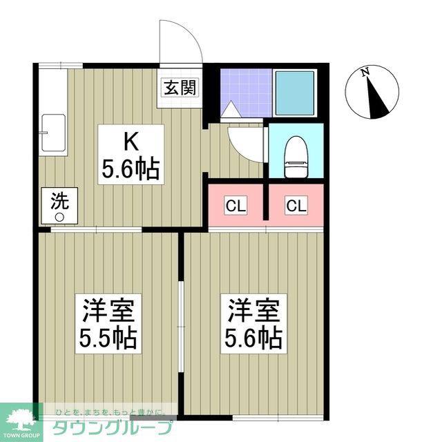 サニーハイツ上柴(2DK/1階)の間取り写真