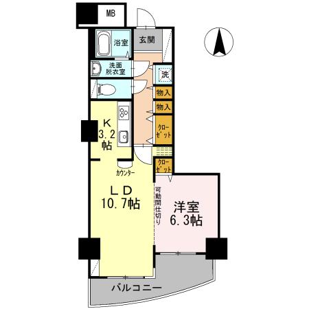 品川シーサイドビュータワーII(1LDK/8階)の間取り写真