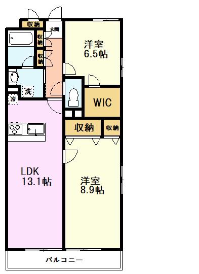 ラフィネS国分寺(2LDK/1階)の間取り写真
