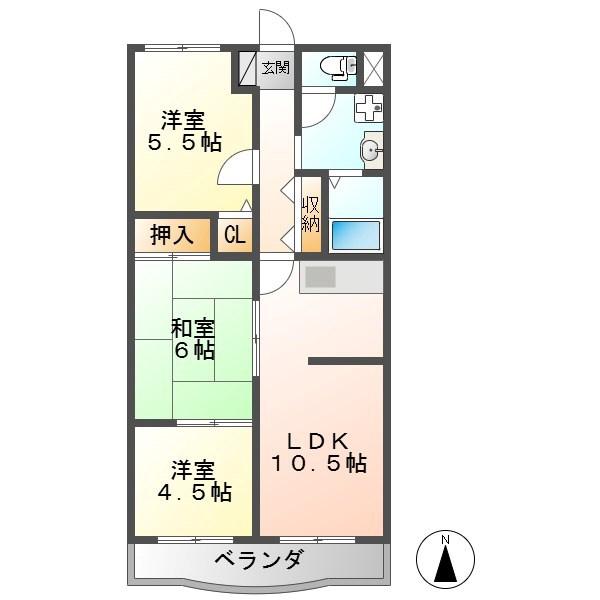サニーコート(3LDK/1階)の間取り写真