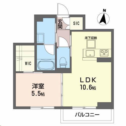エスポワール大和町(1LDK/1階)の間取り写真