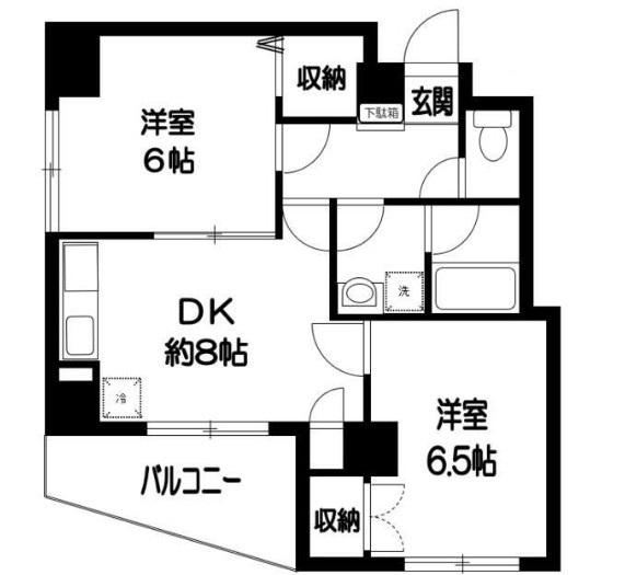 EVER GRACE(2DK/4階)の間取り写真